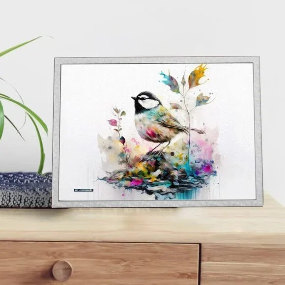 4x6 Chickadee Watercolor Illustration Art Oil‎ Painting Print - Picture 5 of 9